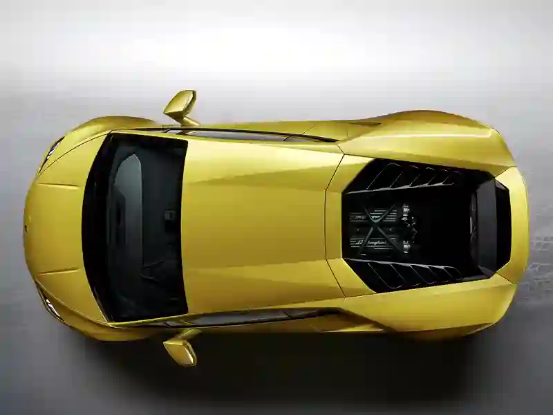 Aerial view from a Lamborghini yellow colour
