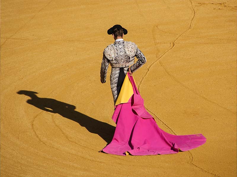 A Bullfighter in Madrid square