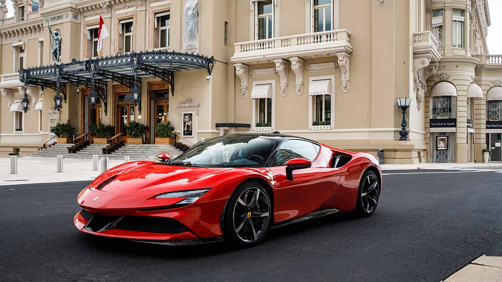 Ferrari SF90 in Florence, Italian streets