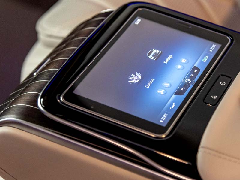 Back seat of a Luxurious chauffeur car