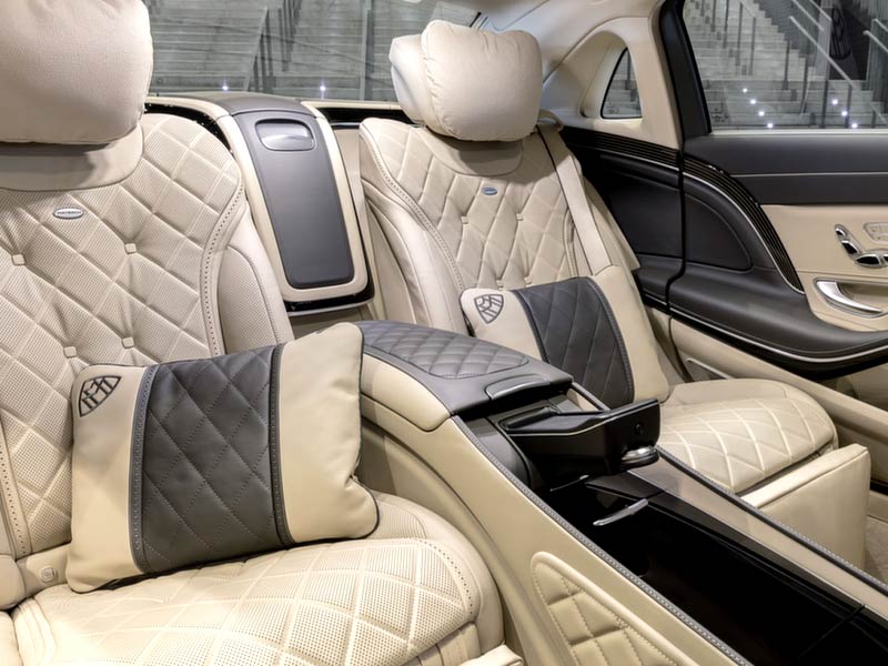 Back interiors fo the Mercedes Mayabch