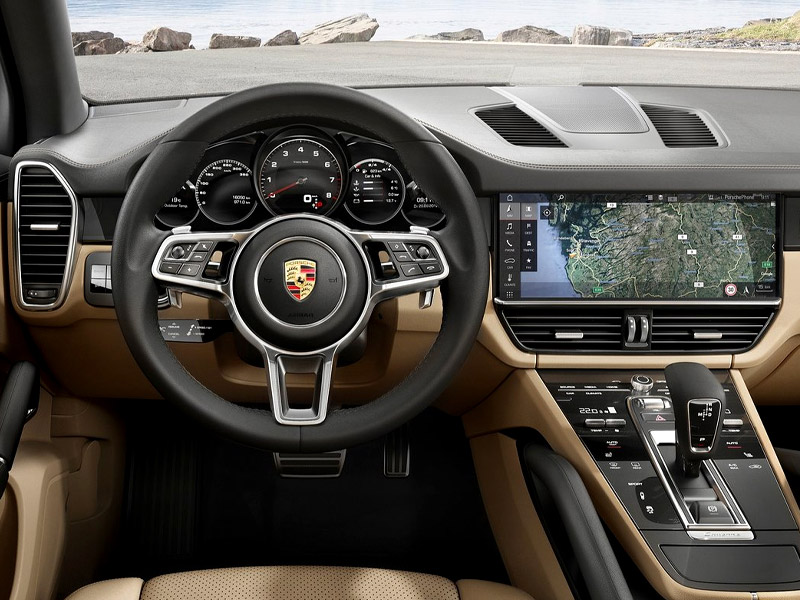 Steering wheel of the Porsche Cayenne