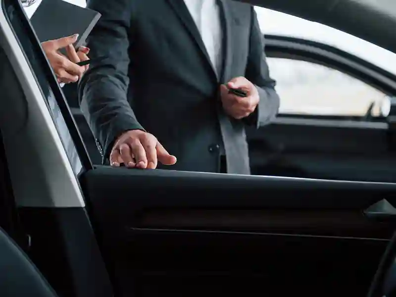 A man about to get in the Chauffeur car