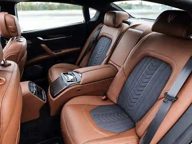 Back brown interior of the Aston Martin
