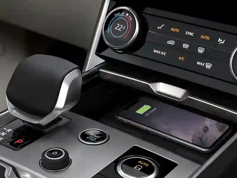 Close-up of the gear level