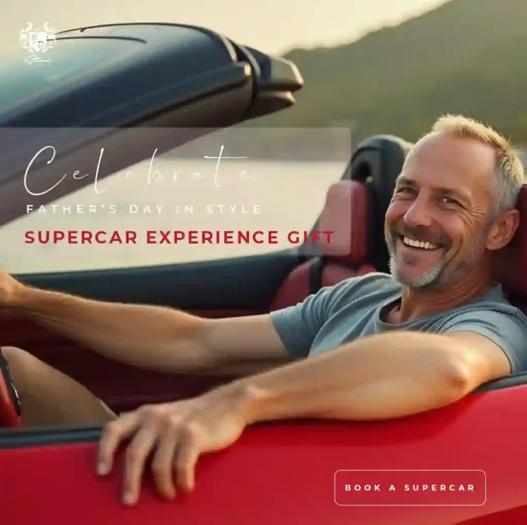 Dad in a red Ferrari