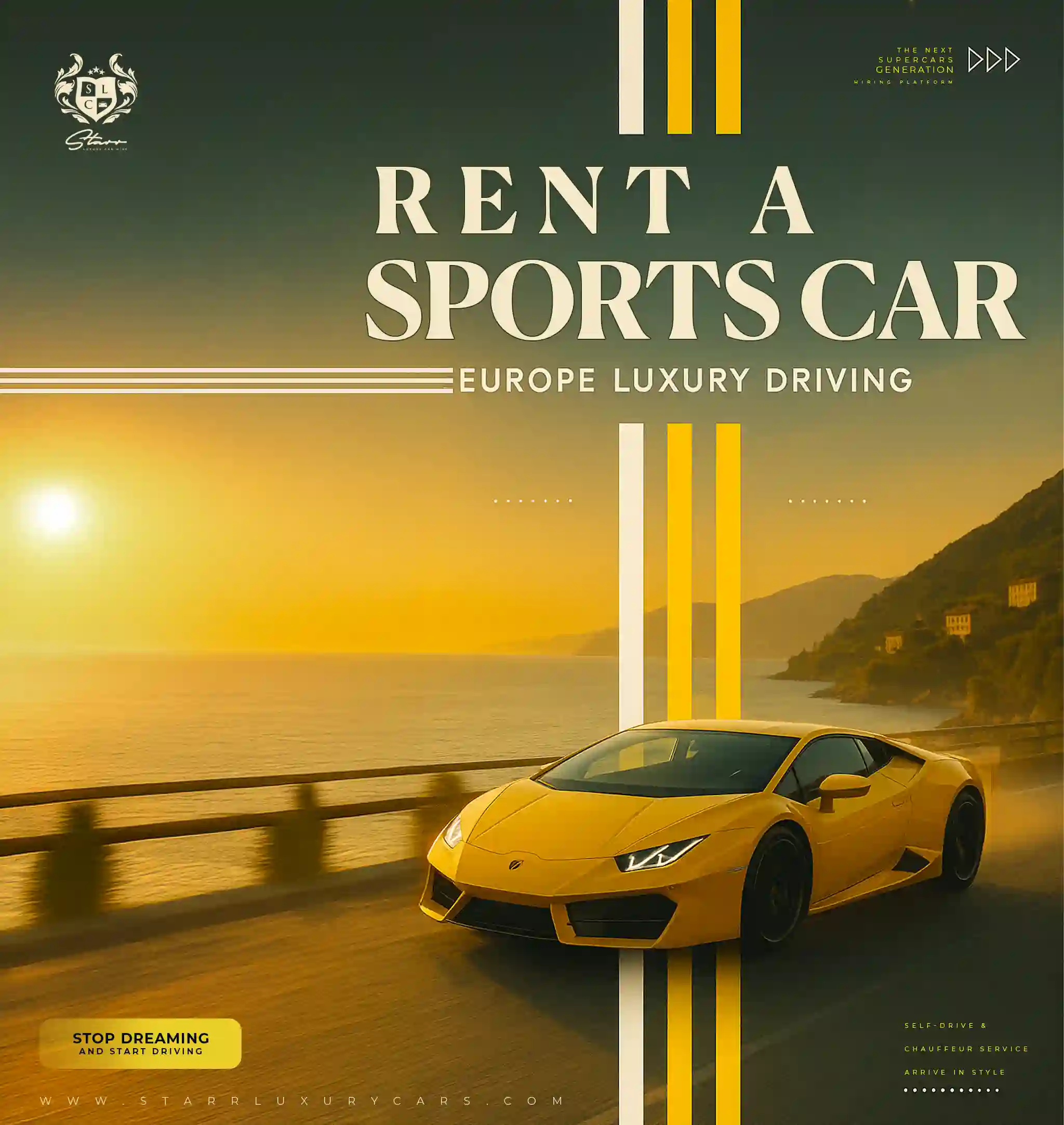 Lamborghini Huracan Evo, driving the coast line of Europe