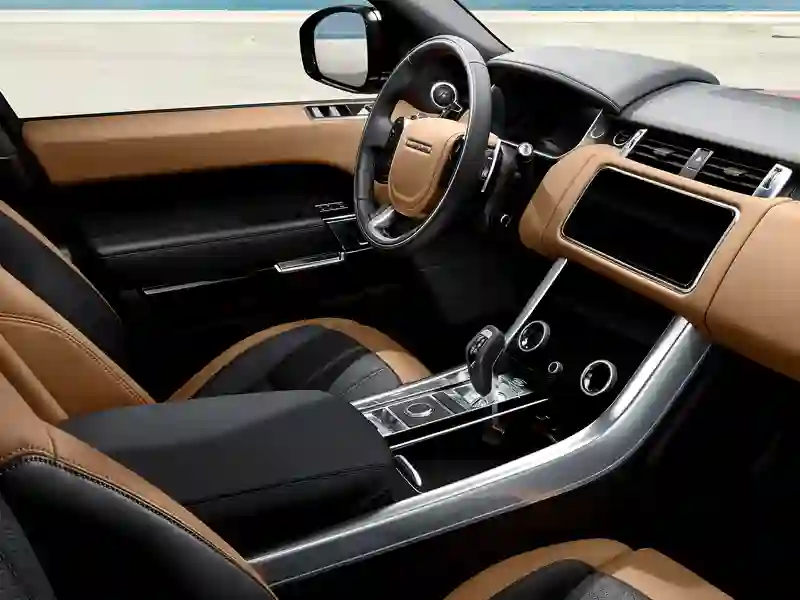 View of the front seat of the Range Rover Sport