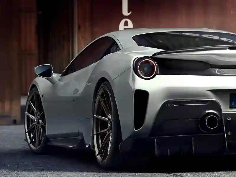 Back view of the Ferrari 488 Pista