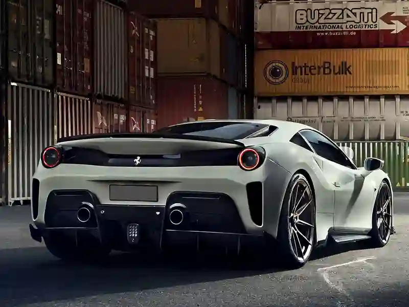 Back view of the Ferrari 488 Pista
