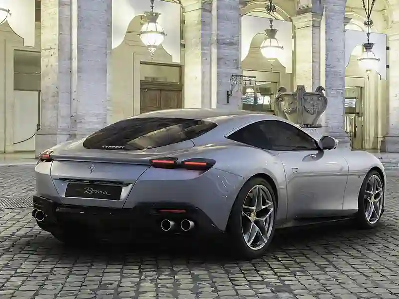 Back view of the Ferrari Roma