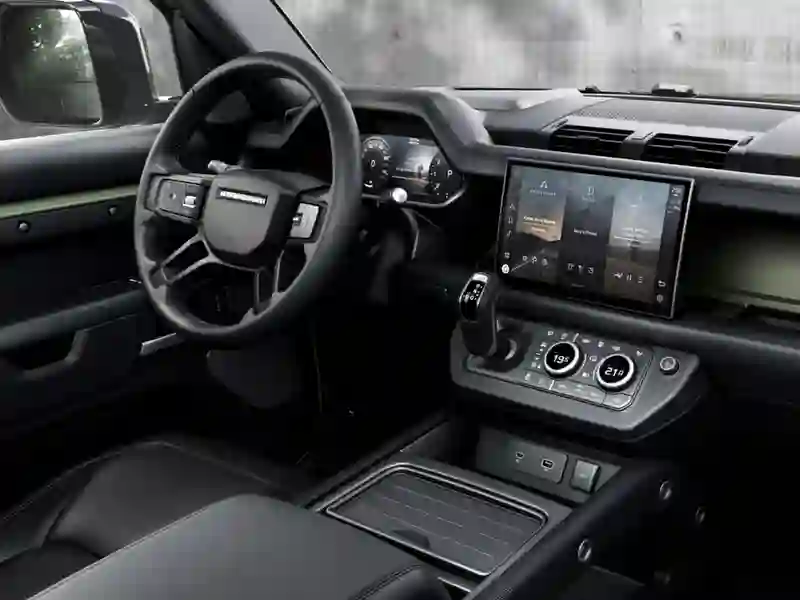 Front Interior of the Land Rover defender