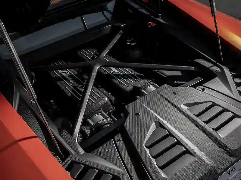 Engine of the Lamborghini Huracan Evo