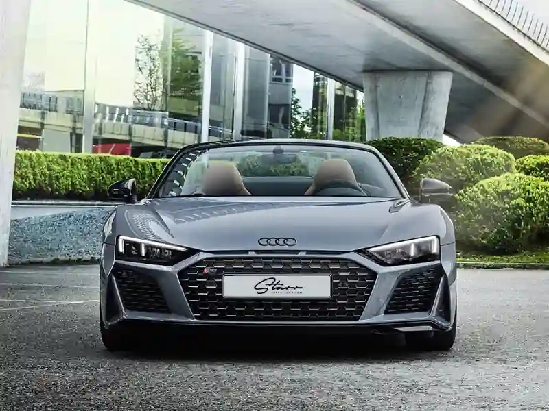 Grey Audi R8 Spyder in Madrid Spain