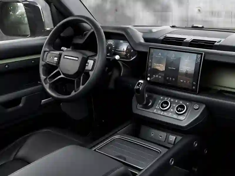 Front Interior of the Land Rover defender
