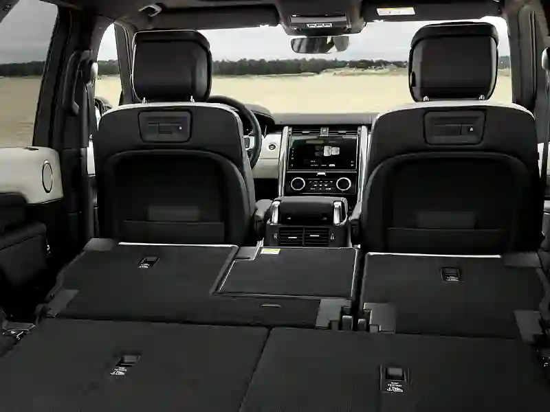 Back of the interior of the Land Rover Discovery