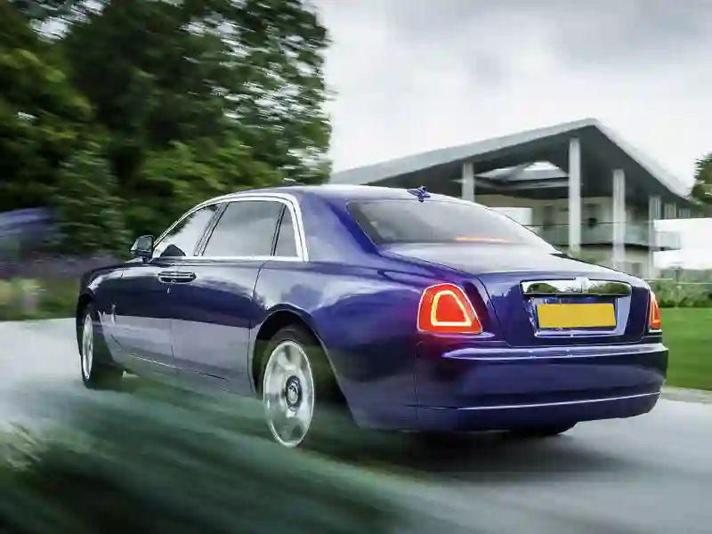 Rolls-Royce Ghost blue colour back view