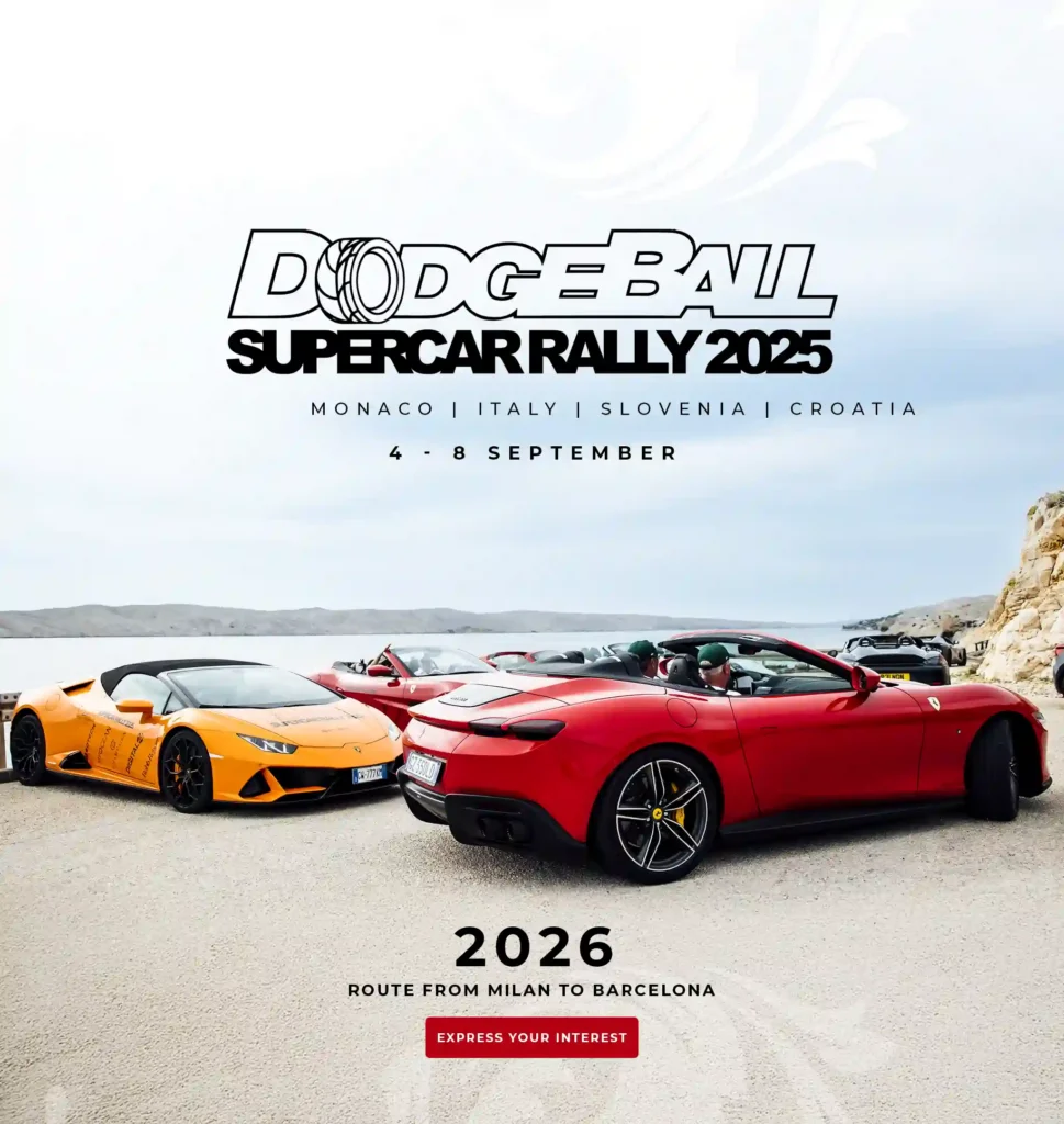 Supercars in the front with a great beach viewing