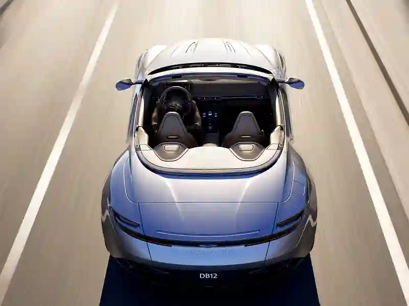 Aston Martin DB12 Volante on the road