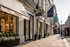 Luxury boutiques along Bond Street and Mayfair in London.