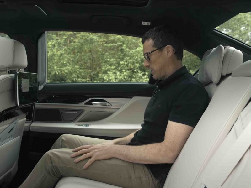 BMW 750i with passenger