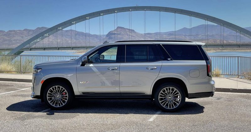 CADILLAC ESCALADE ESV silver parked