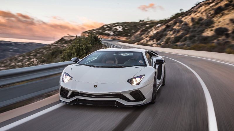 Lamborghini Avantedor S grey driven 2