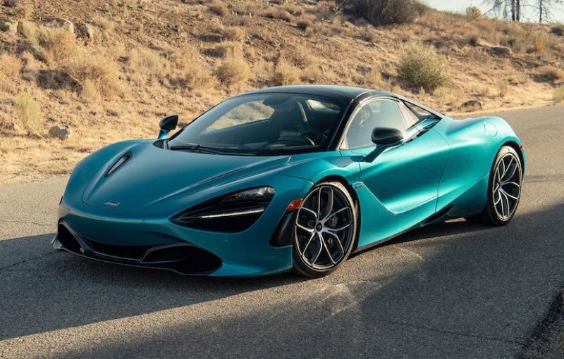 McLaren 720s blue parked McLaren 720s blue parked