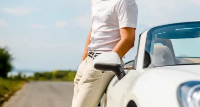 Man next to a Porsche Carrera 911