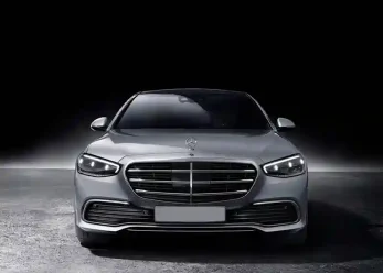 Grey Mercedes-Benz S Class with a black background
