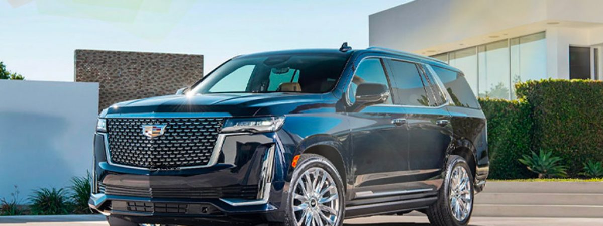 Navy blue Cadillac Escalade