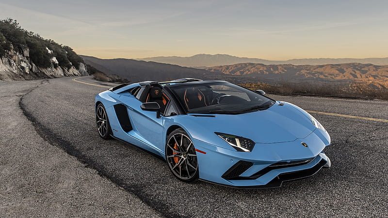 lamborghini-lamborghini-aventador-s-blue-car-car-lamborghini-aventador-side - blue 3